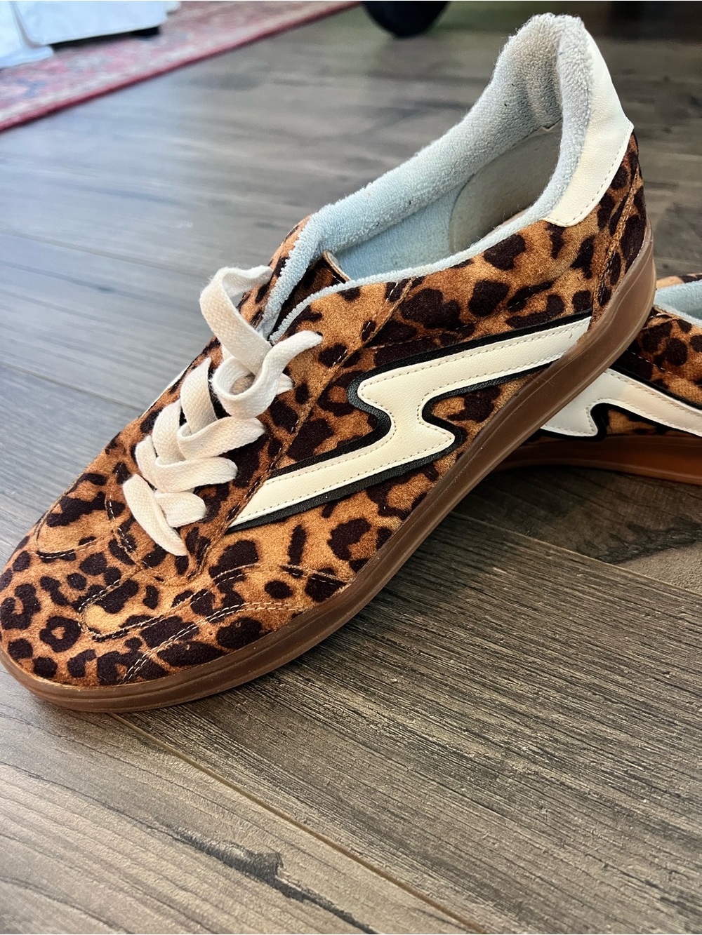Madden Girl Leopard-Print Sneakers with White Stripe
